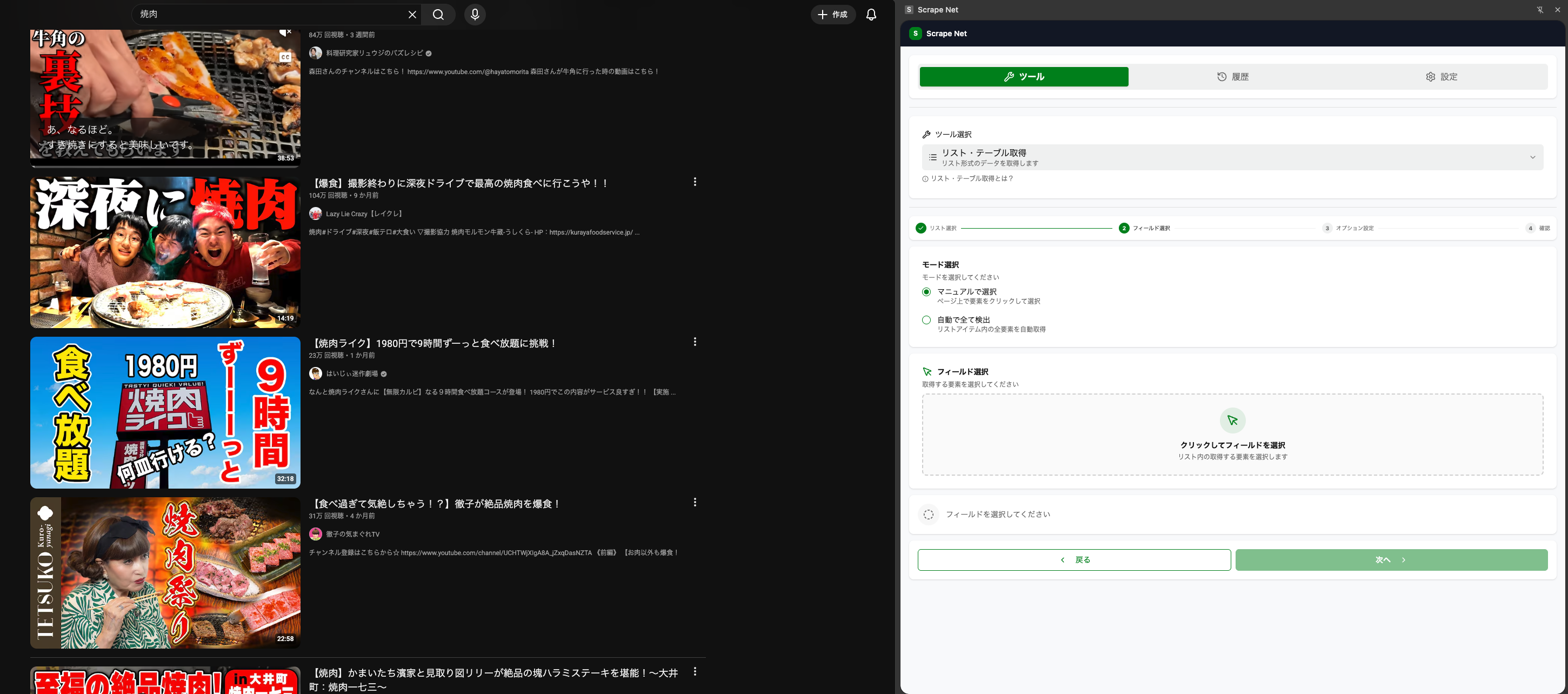 Scrape Net screenshot 2 - Web scraping interface